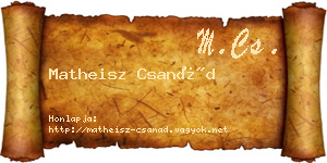 Matheisz Csanád névjegykártya