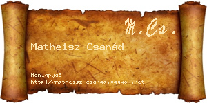 Matheisz Csanád névjegykártya