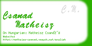 csanad matheisz business card
